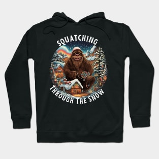 Bigfoot Squatching Through The Snow Christmas Xmas Hoodie